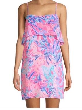 Lilly Pulitzer Light Pascha Aquadesiac Lexi Dress Pink and Blue